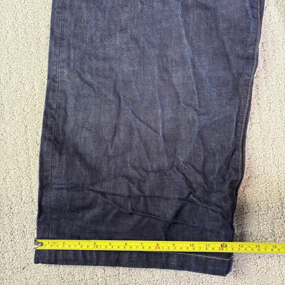 BAGGY Men's Dark Wash Salvaged Denim Wide-Leg Jeans Regular Fit Size M 5-Pocket - Picture 8 of 10